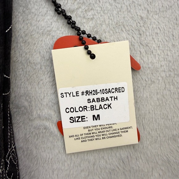 RESERVE Hoodie Mens Medium Sacred Sabbath Graphic Oversized Black Religious Art - Picture 3 of 15